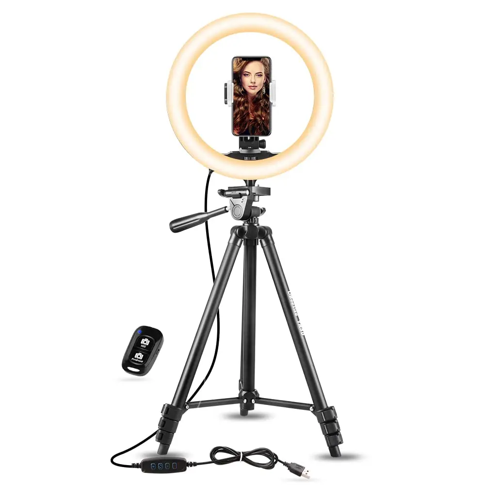 branded ring light with tripod