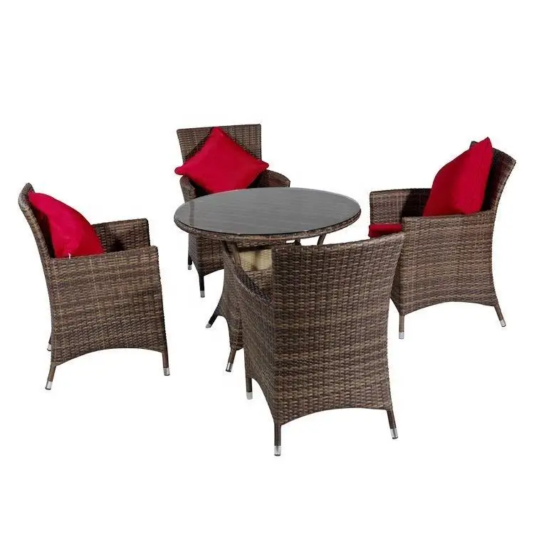 product 4 seater outdoor rattan dining set wicker weave dining table and chairs-3