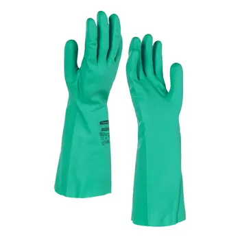 EN374 388 420 Approved water and chemical protection Gloves Nitrile Industrial green coating cotton liner