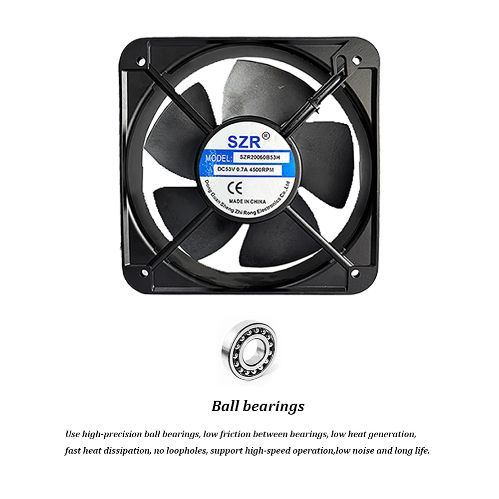 Axial Flow Fan, SZR20060, 12/24/48V, Brushless, 2500RPM - detail 16