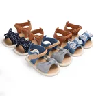 Girl Sandals 2022 Summer Cotton And PU Anti-slip Sole Outdoor Infant Crib Baby Girl Sandals
