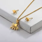 Gold Leaf Jewelry Fashion Custom Pattern Gold Plated Leaf Jewelry Sets For Girl