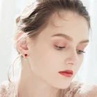 Sets Earring Sets 925 Heart Ruby Sapphire Emarald Stud Earrings 925 Sterling Silver Pearl Earring