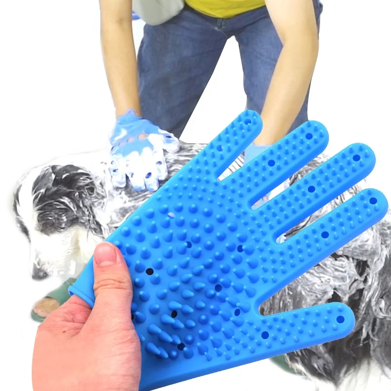 pet hair remover brush shower slicker brush ropa para mascotas silicone  pet grooming brush glove