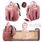 Mother Wholesale 3 In 1 Bassinet Mummy Folding Bed Crib Portable Maternity Nappy Mother Crib USB Backpack Diaper Bag