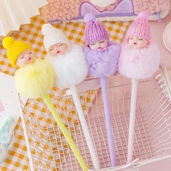 2022 Pink Feather Fluffy Ballpoint Pens Fluffy Soft Pom Pom Angel Top Ball Pen