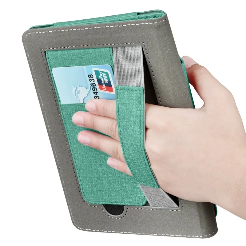 product for stand case kindle paperwhite 12th gen 2024 pu leather cover hand strap card slot auto sleep wake certified-6