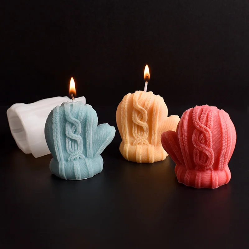 Christmas Candle Shaped Silicone Molds Non-Toxic Reusable Cake Tools with Non-Stick Surface details