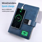 Mp4 High Configuration Leather Daily Notebook With Wireless Charger And Fingerprint Lock MP4 Video Playback Calculator