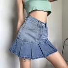 Skirt Short Jean 2022 New Large Size Women's Bag Hip Skirt Solid Color Denim Skirt Short Jean Skirt Women