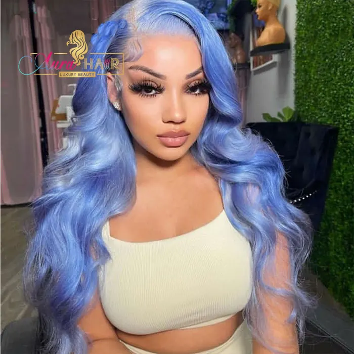 royal blue lace front wig