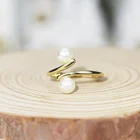 Pearl Ring Wholesale High Quality Amazon Wedding Pearl Open Ring 18K Gold Filled Jewelry