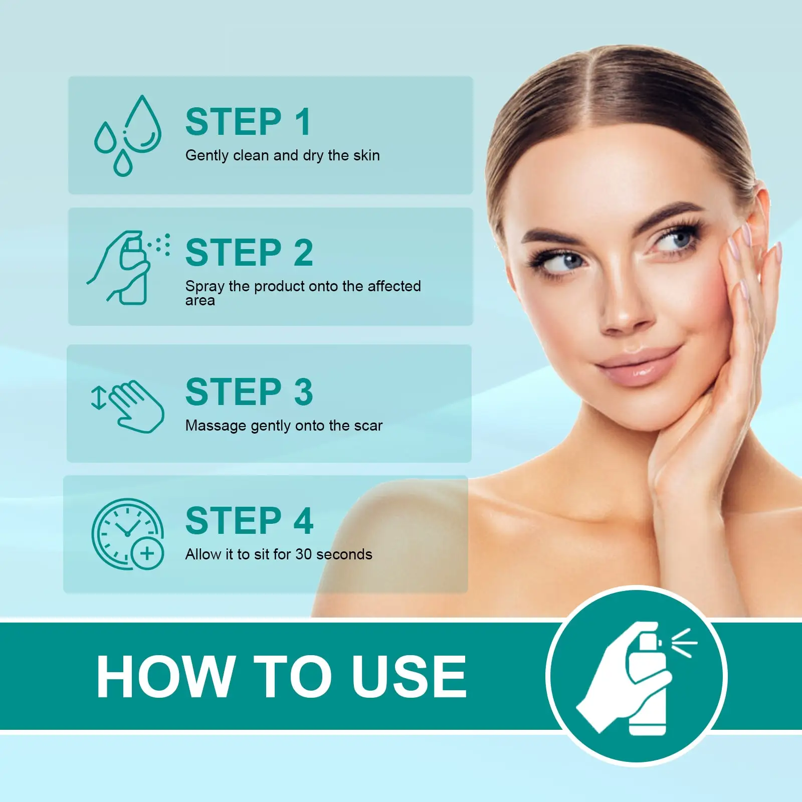 South Moon Scar Spray Cesarean Hyperplastic Contracture Burn Acne Surgical Scars Stretch Mark Keloid Treatment Liquid