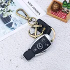 Key Nautical Chain Anchor Pendant Key Ring Black Brown Nautical Symbol Metal Leather Key Chain For Men