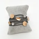 Bracelet Leather Hot Sale Luxury Women Bracelet Leather Casual Style Crystal Oval Shape Leather Bracelet