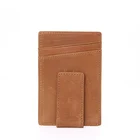 Thin New Arrived Money Clip Front Pocket Wallet Leather RFID Blocking Strong Magnet Thin Wallet