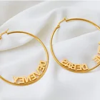 Hoop Hip-hop Punk Custom Name Letters Stainless Steel Large Hoop Earrings Party Big Hoop Earrings Gift