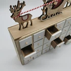 Table Calendar Decoration New Arrival Wooden Christmas Santa Advent Calendar 24 Drawer Table Home Decoration