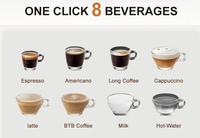 product fully automatic coffee maker with touch screen and milk frother for home use-19