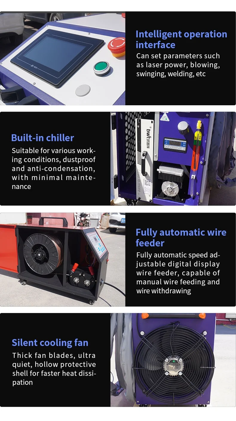 1500w Pulse Fiber Laser Cleaning Classic Car Repair Rust Removal Pipe Portable Laser Cleaning Machine 4 in 1