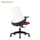 Chair White Plastic Back Executive Wheels Visitors Swivel Desk Office Chair