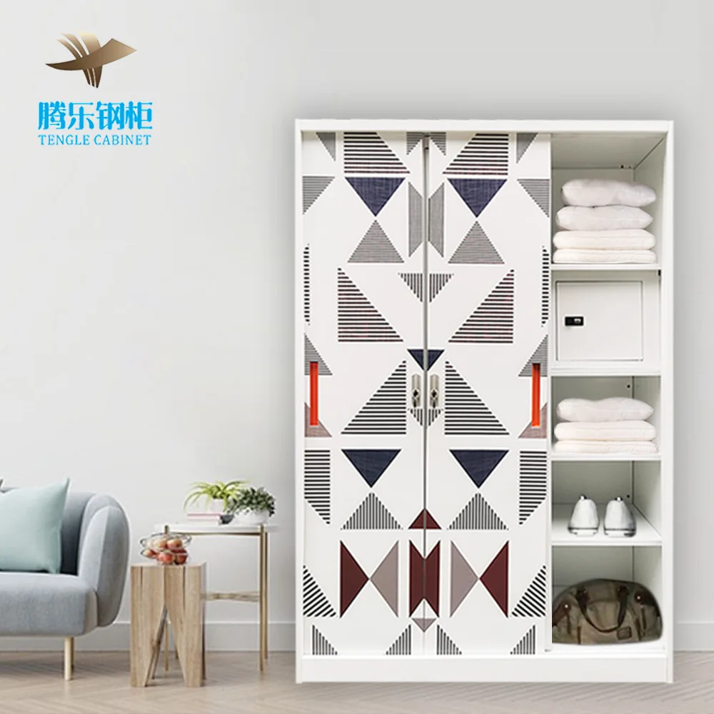 Bedroom Furniture Small Wardrobe Designs Steel Closet Almirah/Metal Iron Wardrobe Attractive Metal Iron Furniture