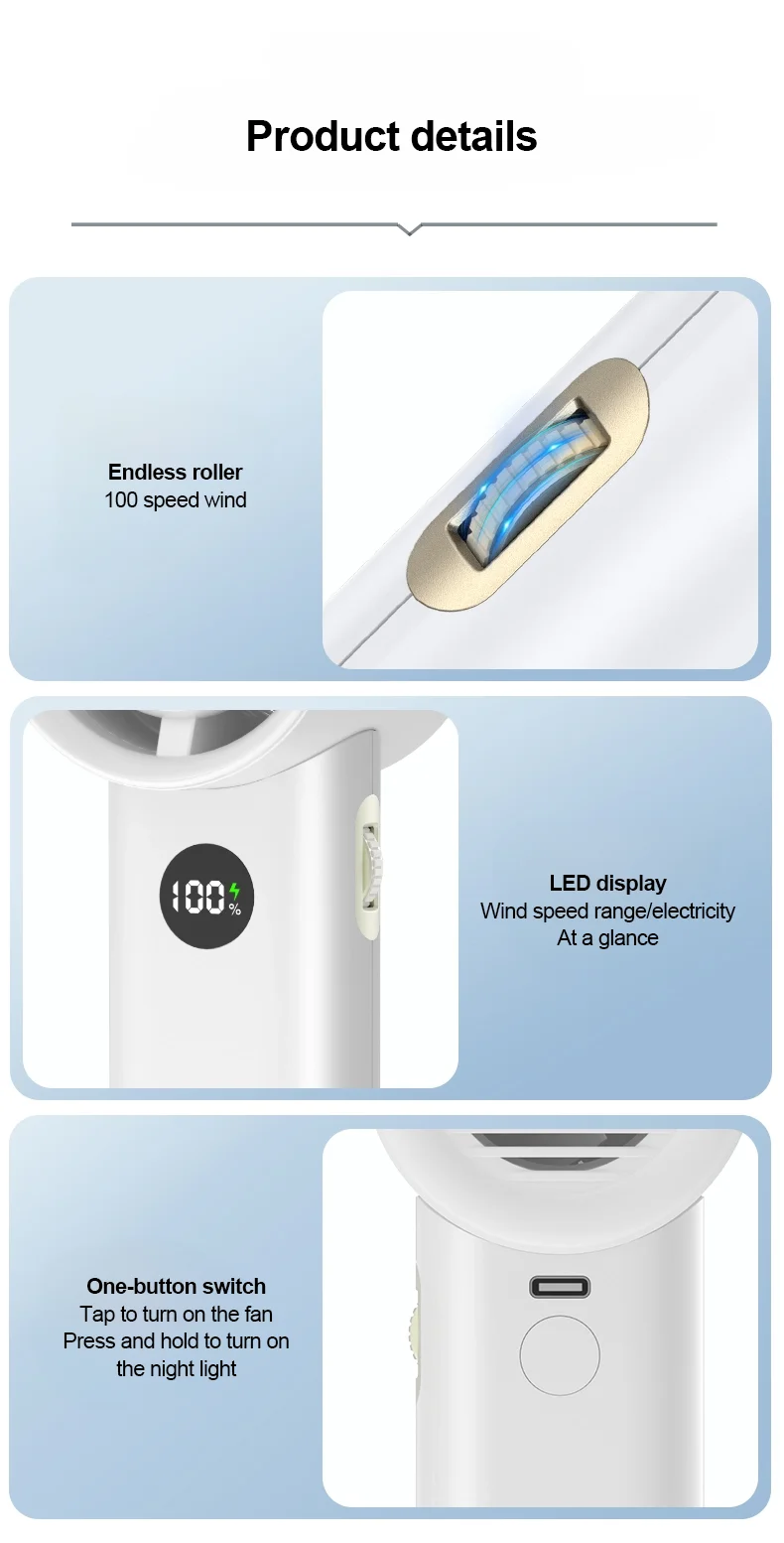 Portable Handheld Mini Fan, DC5.0V, Battery - detail 16