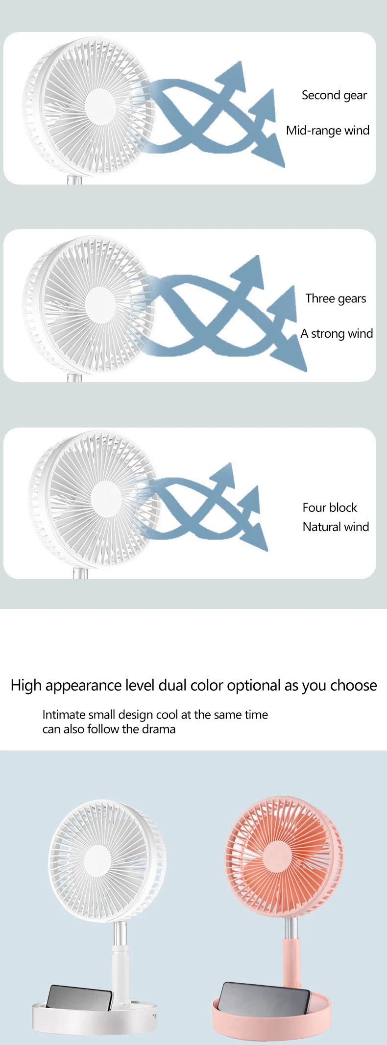Usb Chargeable Fan, Plastic, 3.7, Battery - detail 18