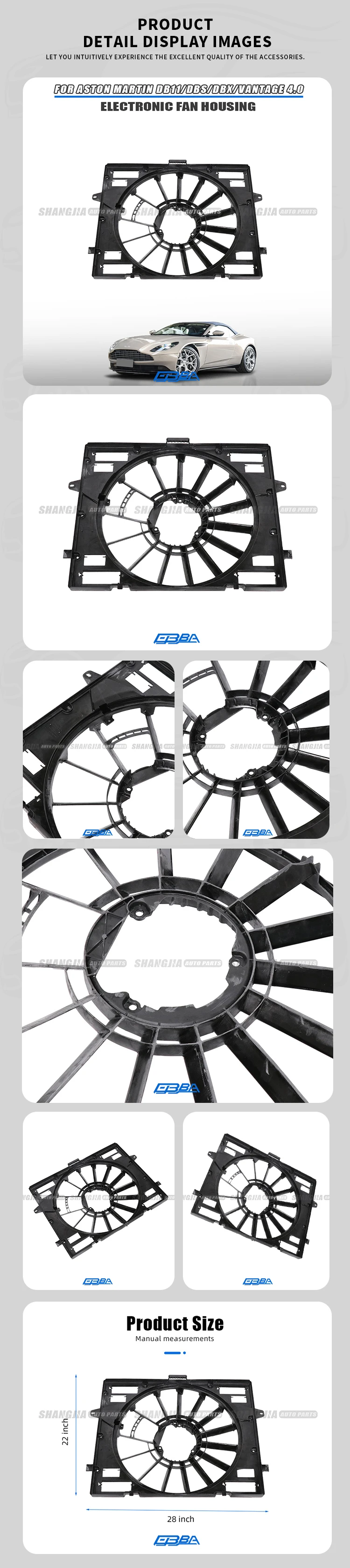 product oem plastic electric fan for aston martin db11 dbs dbx vantage40 hy53 8c607 car parts832123-3