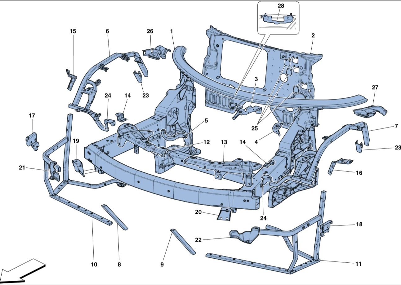 2025 Hot Sale Aluminum Alloy Left and Right Front Radiator Bracket Frame For Ferrari 488 2013-2017 OE 86107200 86107300 supplier