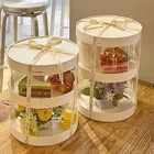 Hot Selling High Quality Circular Double Layer Thickened Environmental Protection Pet Transparent Cupcake Box