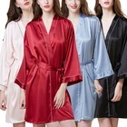 Sexy Kimono Sexy Lace Robe Kimono Mesh Nightgown Babydoll Lingerie Peignoir Satin