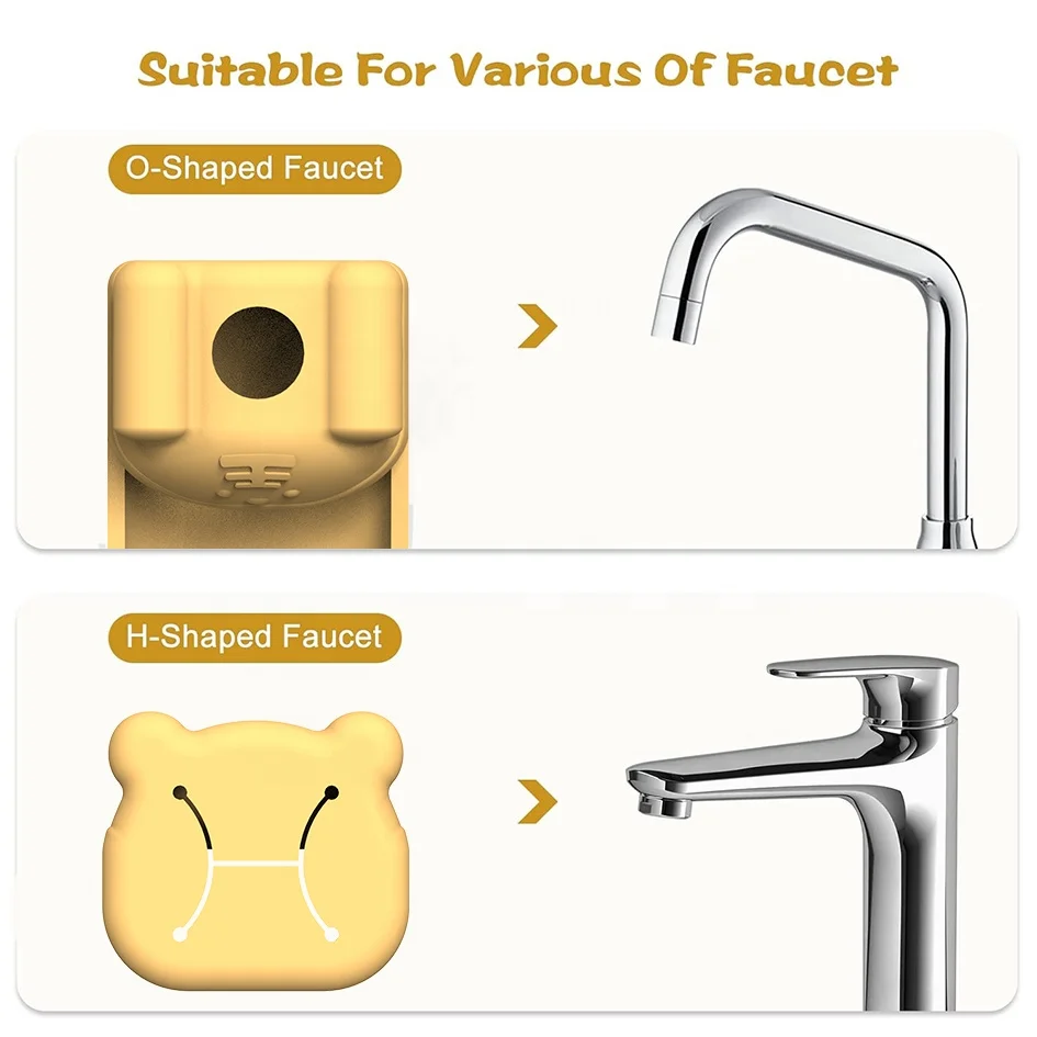 Kids Faucet Extender Silicone Bathroom Kitchen Sink Faucet Extender for Toddlers Baby Silicone Faucet Water Tap Extender