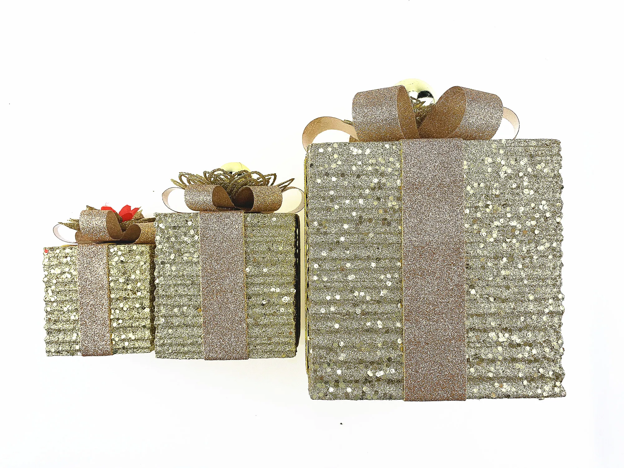 new christmas decorations foam gift box with glitter ornament