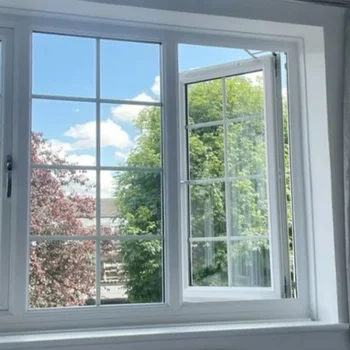 Alufront NFRC Manufacturer Modern Aluminum Casement Window Swing Open Style Double Glazed Soundproof Villa Window Frame Design