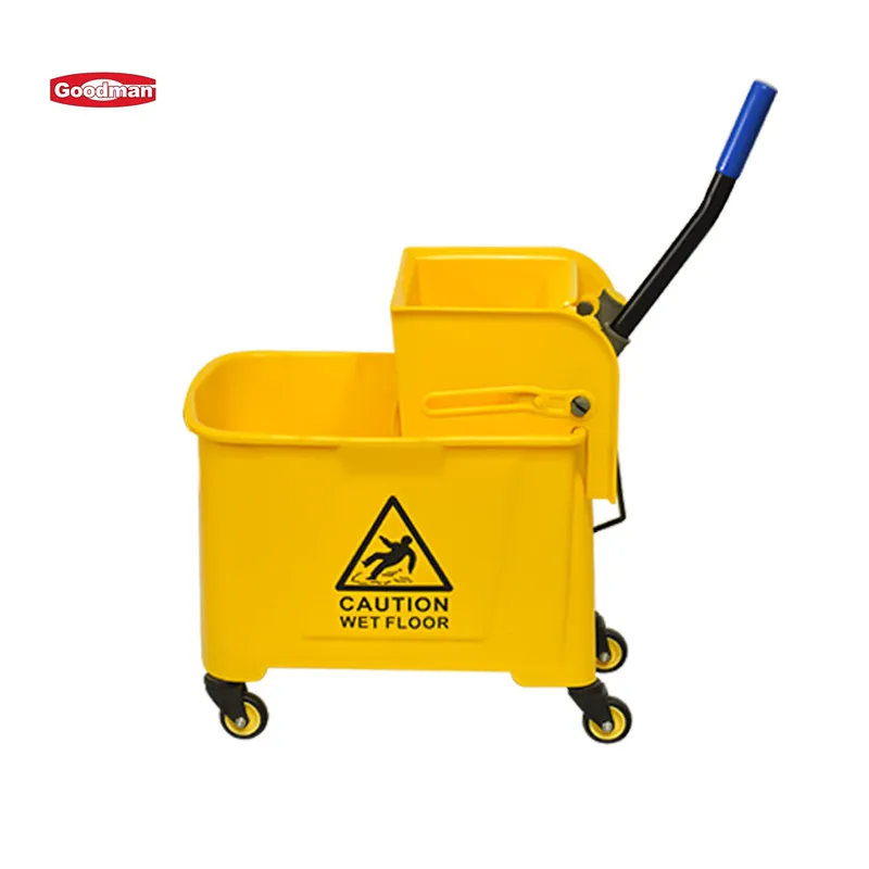 Hotel Cleaning Plastic Janitorial Cart Mini Wringer Side-Press Single Bucket Mop Wringer