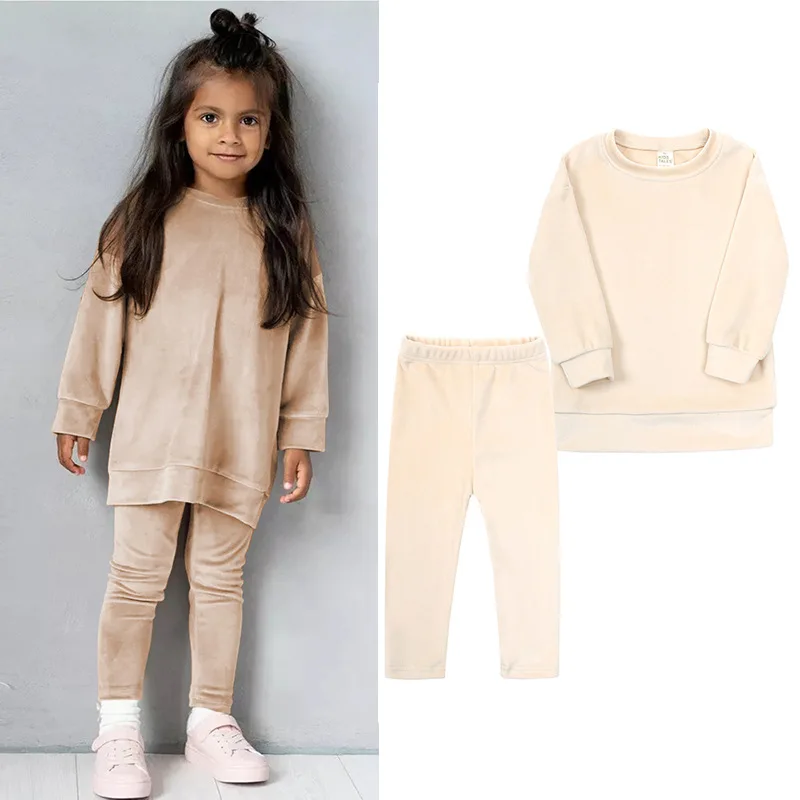Wholesale children's clothing fashion casual two-piece long sleeve shirts+trousers boutique kids fall outfits clothing