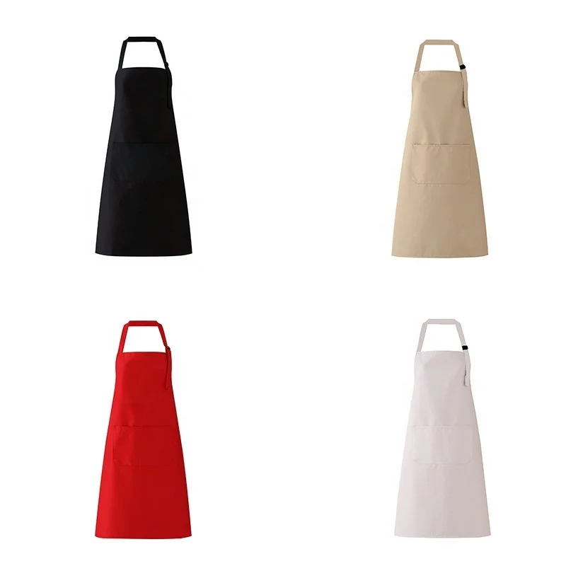 Antifouling Personalized Printed BBQ Black Aprons Custom Printing Embroidery Logo kitchen plain adjustable Apron