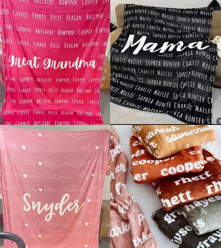 wholesale soft personalized different name throw blanket kid minky fleece letter name print sublimated custom baby name blanket