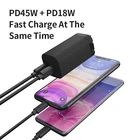 Tech 2021 New Product GaN Tech PD65W Dual Type C Wall Charger Power Adapter For Mobile Phone Fast Charging