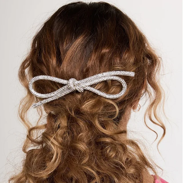Rhinestone Bowknot Hairpin Fashion Hair Clip Barrette Hair Accessories for Girls