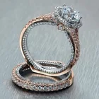 Rings Wedding Ring 14k Gold Rings Diamond Rose Gold Jewelry Wedding Ring Set