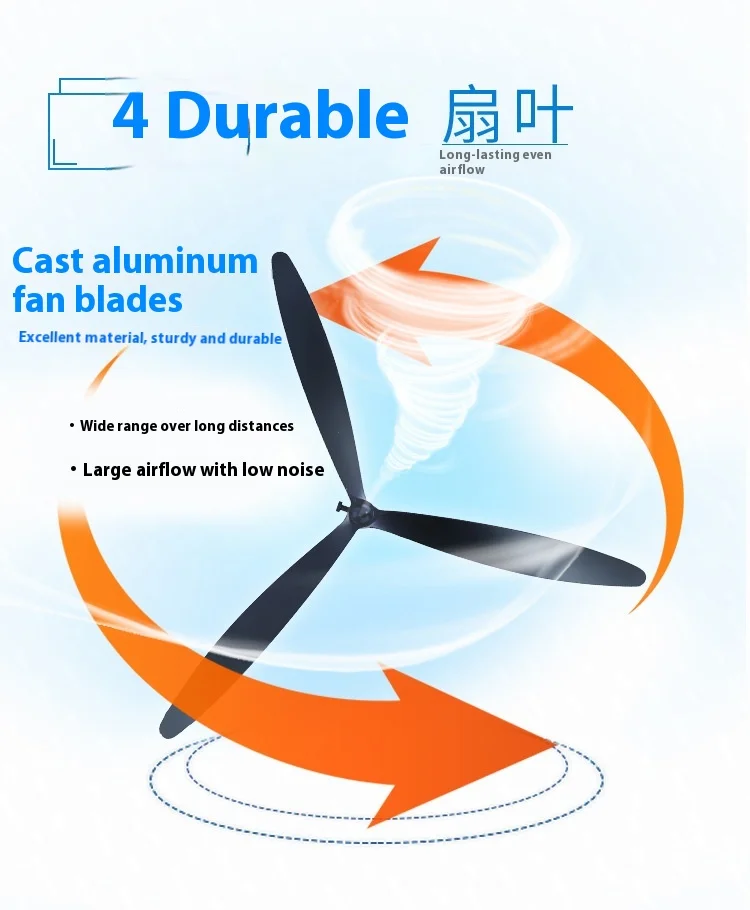 Oscillating Air Cooling Fan, Wall, Electric, Metal - detail 10