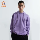 100% Wholesale Plain 100% Cotton Fleece Hoodie For Men Purple Custom Print Logo French Terry Hoodies OEM Full Service