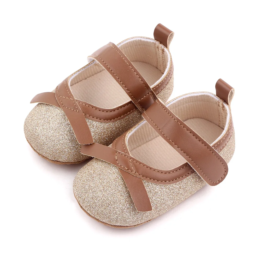 Baby Girls Solid Color Shiny PU Leather Bow Infants Fashion Princess Soft Soled Toddler Shoes supplier