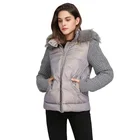 Fur Coat Women Faux Fur Coat Customized Faux Fur Collar Hooded Down Ladies Plus Size Women Winter Jacket Bubble Coat