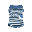 T-shirt Fashion Ocean Style All Cotton Knitted Fabric Striped Pet Cat Dog Clothing T-Shirt