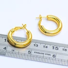 Hoop Earrings Earrings Classic Cheap Brass Gold Plated Empty Inside Circle Hoop Earrings For Women