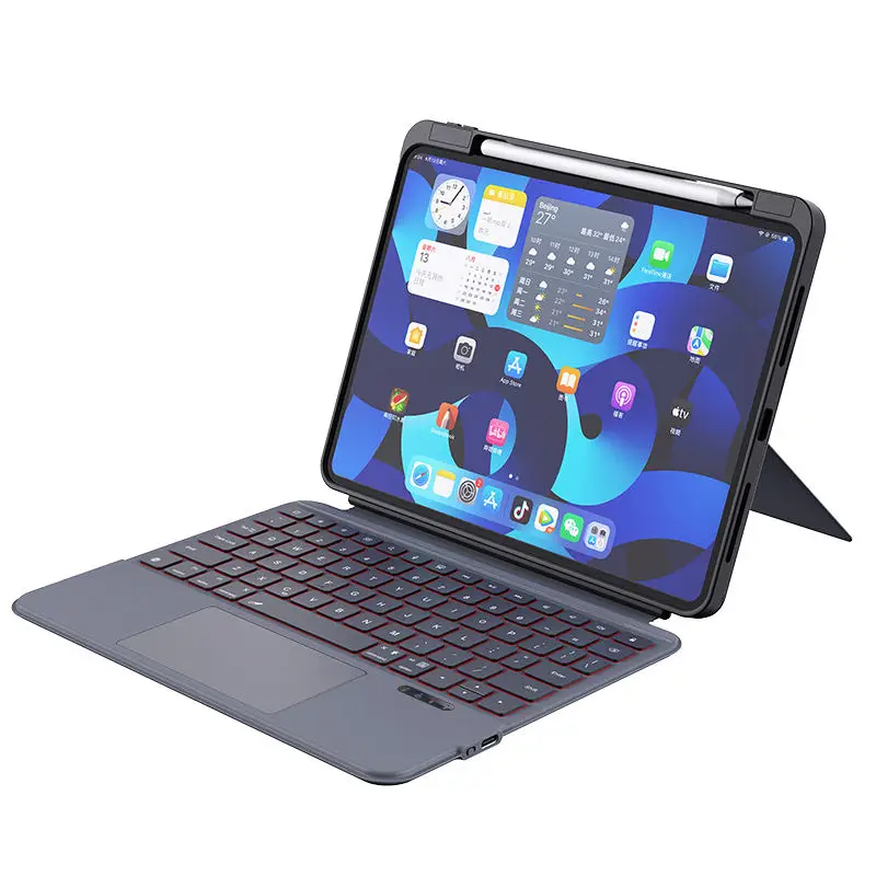 product leather magnetic backlight keyboard for ipad pro 11 13 inch m4 2025 smart case ipad air 11 13 inch tablet stand split keyboard-2