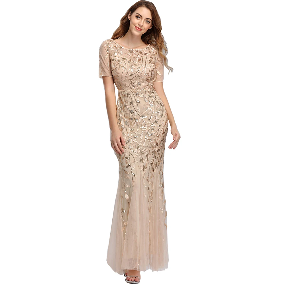 Vestido De Lentejuelas De Manga Larga Para Dama De Honor,Vestido De Noche  Formal Para Fiesta De Cóctel,Sirena,Champán,Dorado - Buy De Dama De Honor  Fiesta Noche Vestidos,Lentejuelas Fiesta Noche Vestidos,Sirena Cóctel  Formal Fiesta